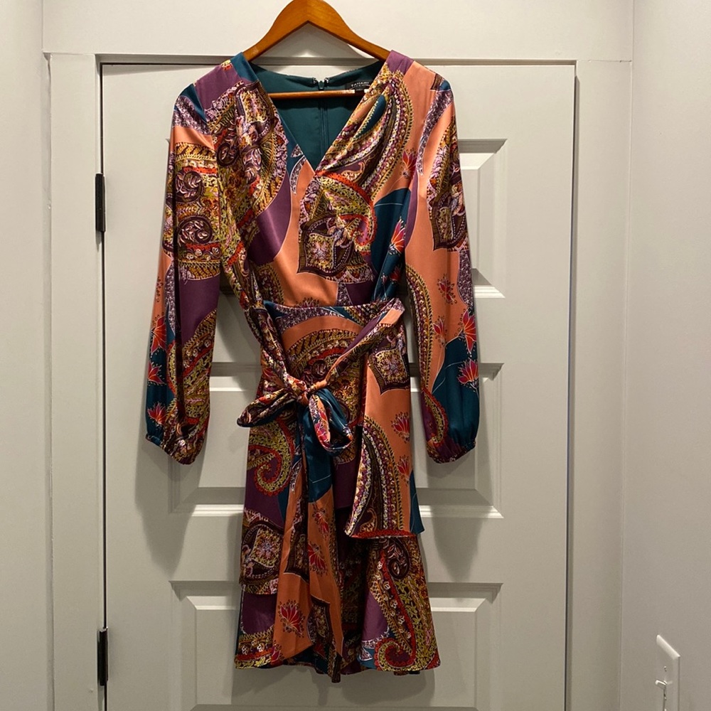 Tahiti silk dress with paisley print
